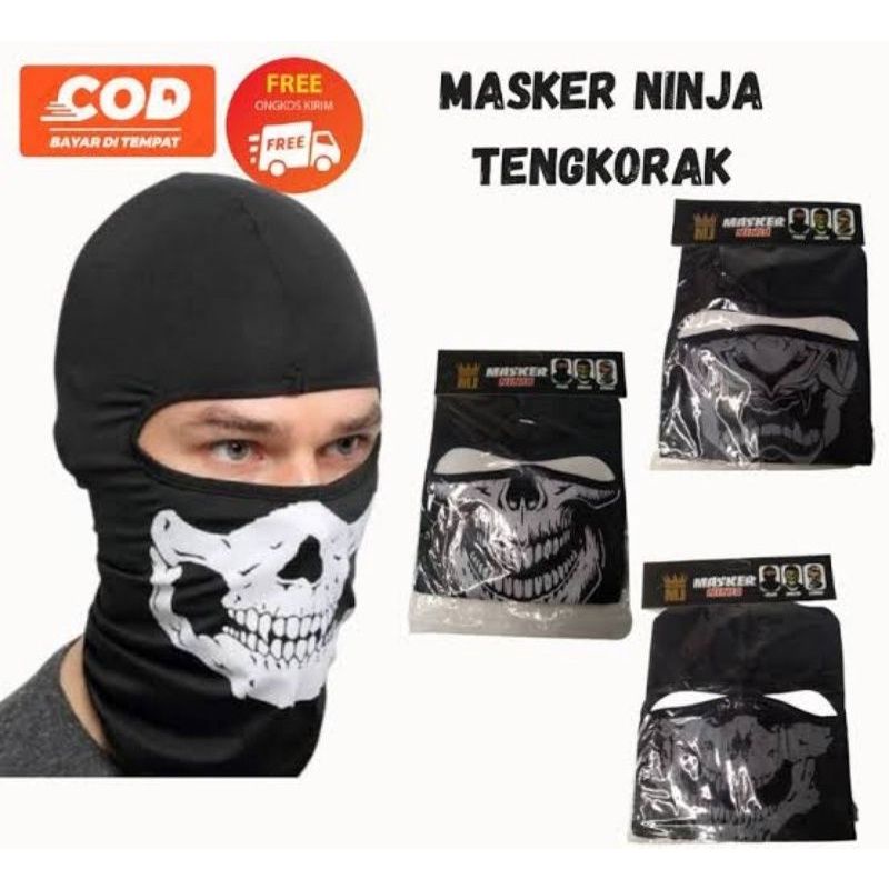 MASKER NINJA FULL MASK,BLACK LAVA/MASKER PELINDUNG WAJAH&amp;KEPALA/MASKER BERKENDARA/MASKER MULTIFUNGSI /DEWASA UNISEX