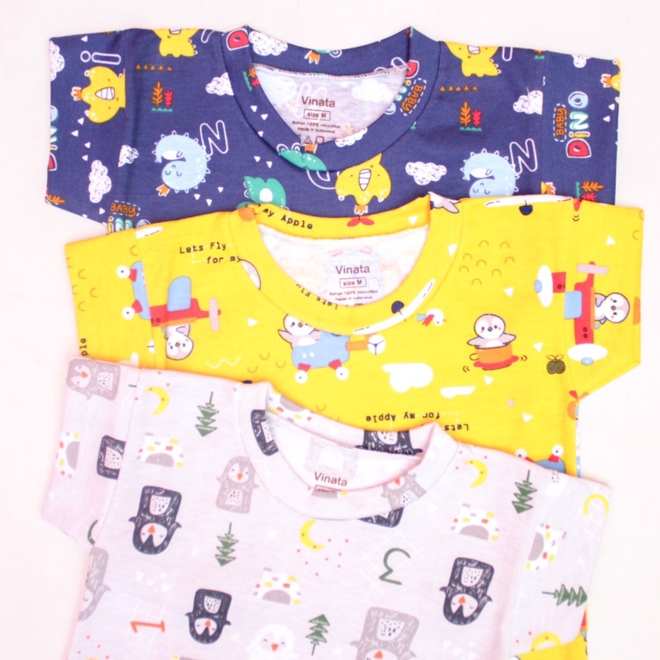 6 PCS KAOS OBLONG VINTATA FULL PRINT MOTIF TERBARU / KAOS BAYI VINATA