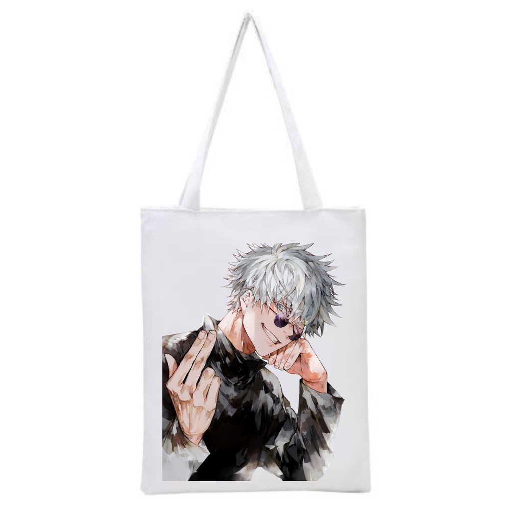 BISA CUSTOM TOTEBAG RESLETING JUJUTSU KAISEN ANIME Tas manga tote bag gojo yuji megumi mahito