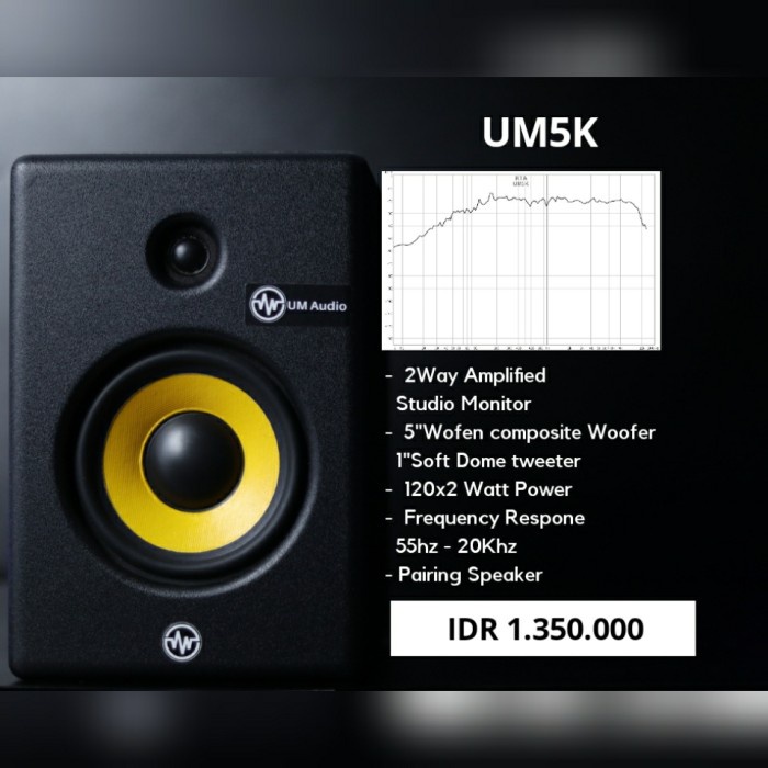 Speaker Monitor Recording Flat Um Audio - Um5K Murah Promo