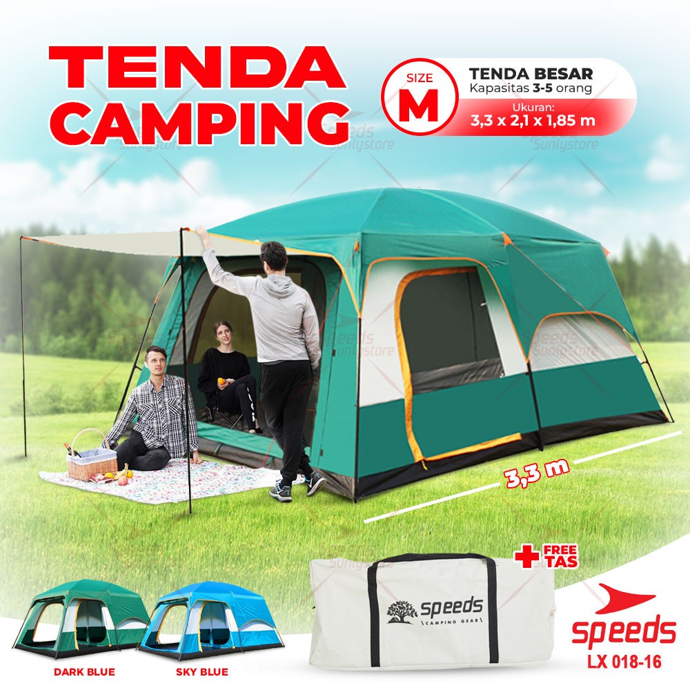 Jual Speeds Tenda Camping Besar Muat 3 5 Orang Tenda Outdoor Kanopi