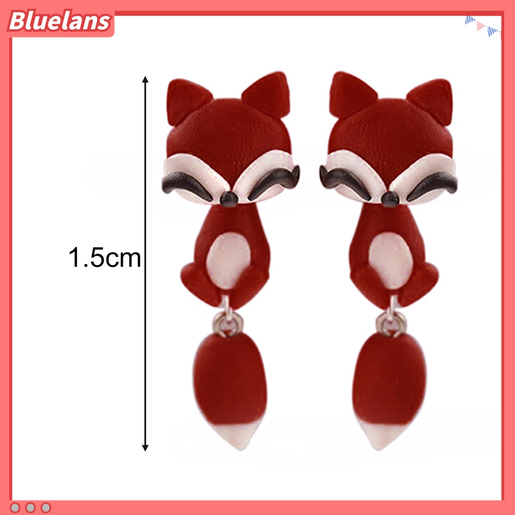 Anting Tusuk Bentuk Kartun Hewan Bahan Polymer Clay Handmade Untuk Pesta