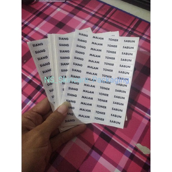 Stiker / label pot cream siang, malam, toner, sabun