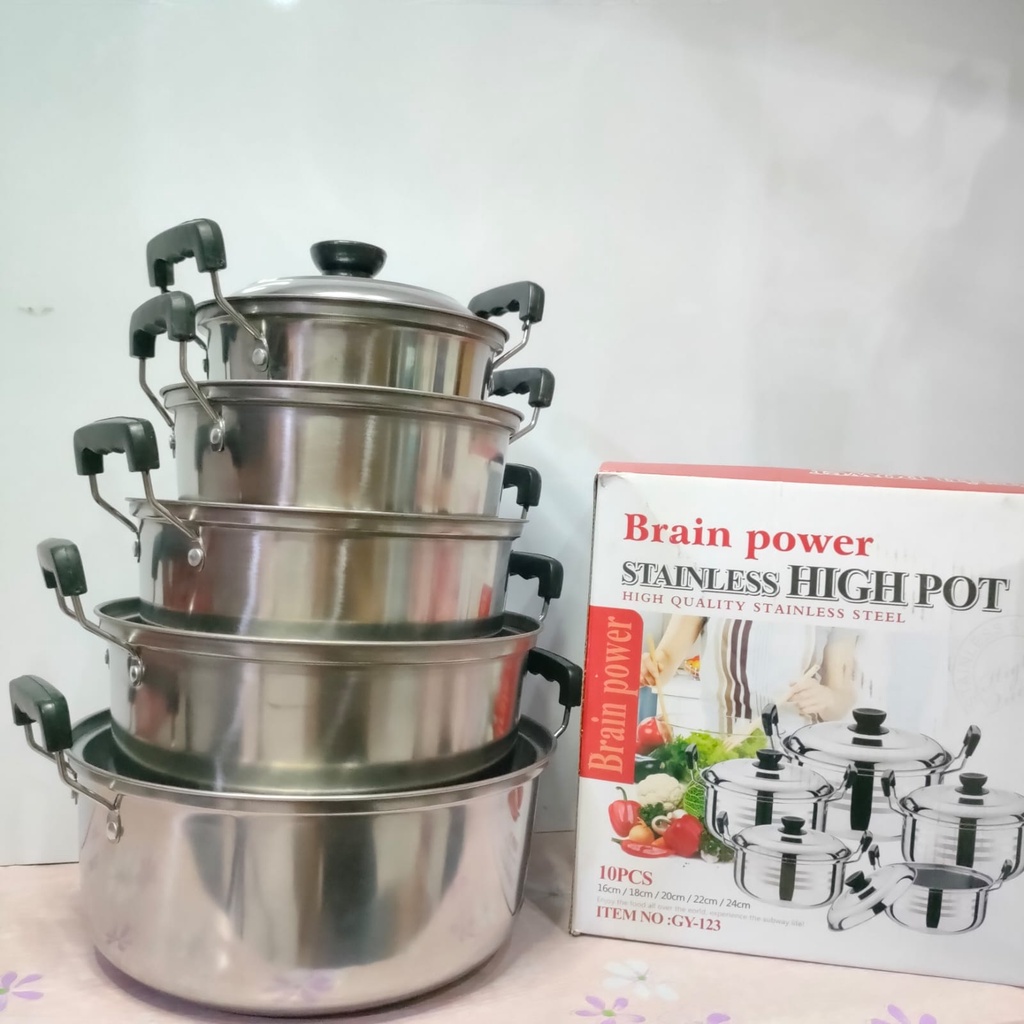 Panci GY123 Set Stainless Steel  High Pot Brain Power