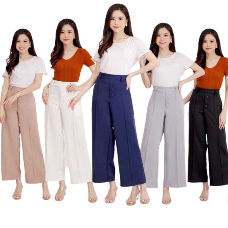 CELANA KULOT WANITA SCUBA TEBAL C067/988 KANCING