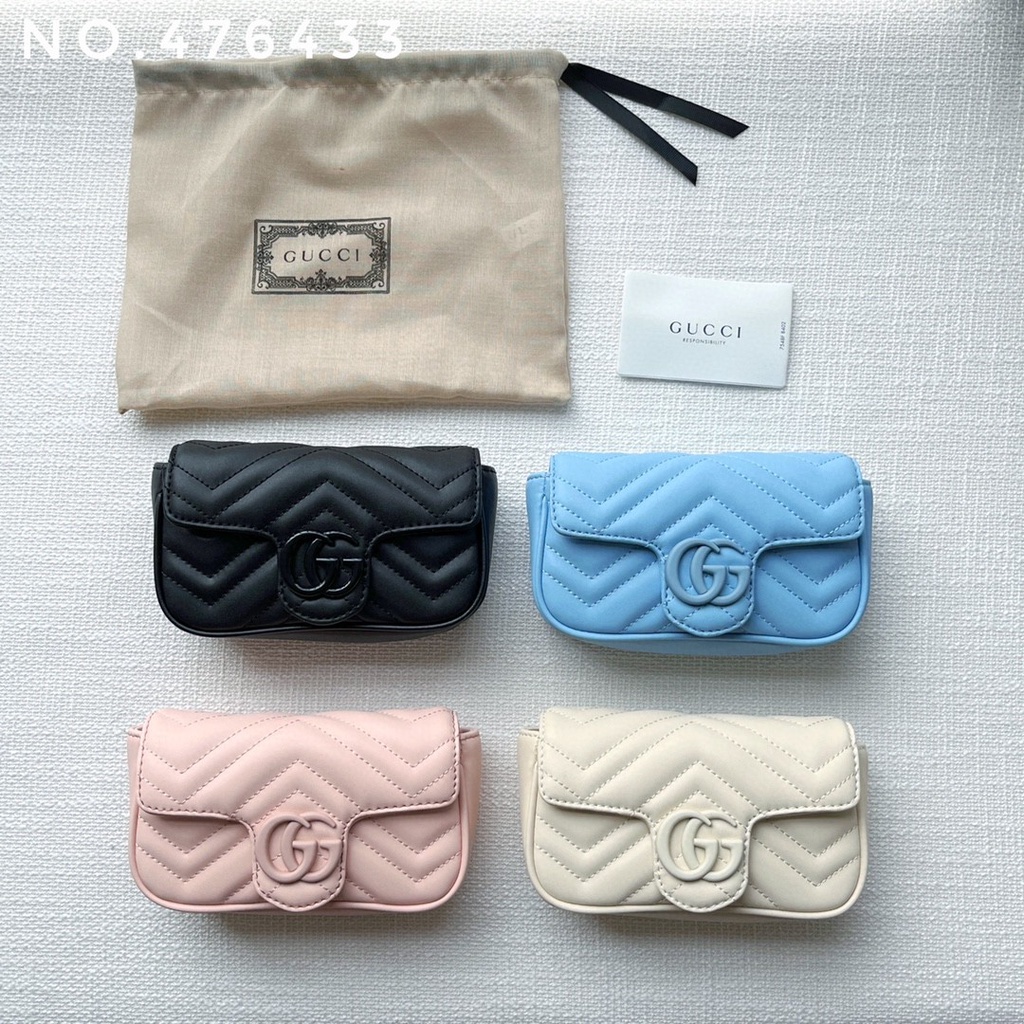 Original 2022 New Gucci GG Marmont Chain Macaron Collection Mini Bag Crossbody Shoulder Bag