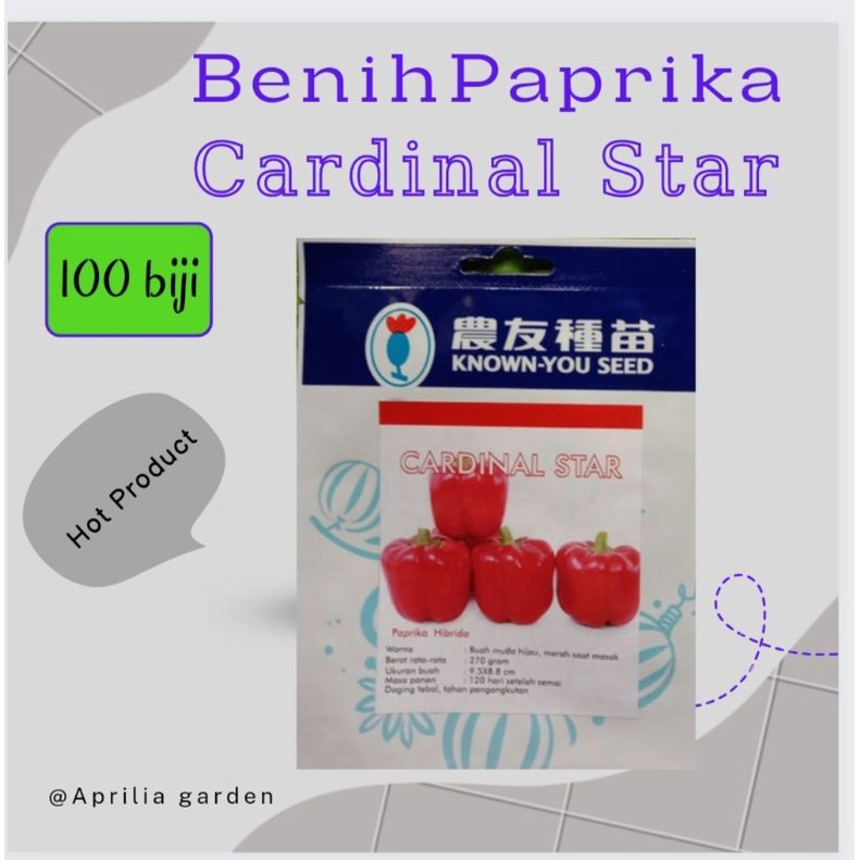 Benih Paprika Merah Cardinal Star 100biji Original Known You Seed
