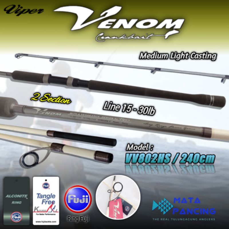 Joran Medium Light Casting Viper Venom VV802HS 15-30lb Shore Cast