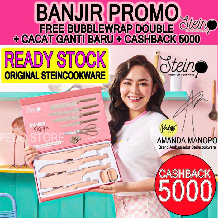 Aksesoris Dapur Stein Steincookware Pisau Diamond Knives Set 6 In 1 Pisau Dapur