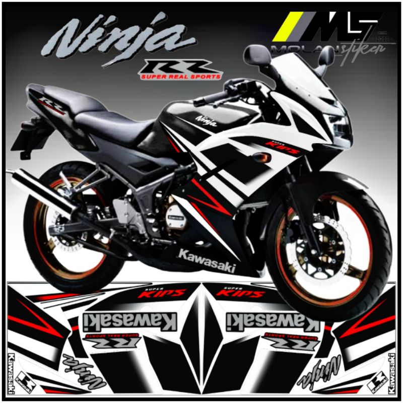 Sticker Striping Ori NINJA RR 150 SE 2015 HITAM PUTIH - NINJA RR NEW SPESIAL EDISI-NINJA RR SE 2013 