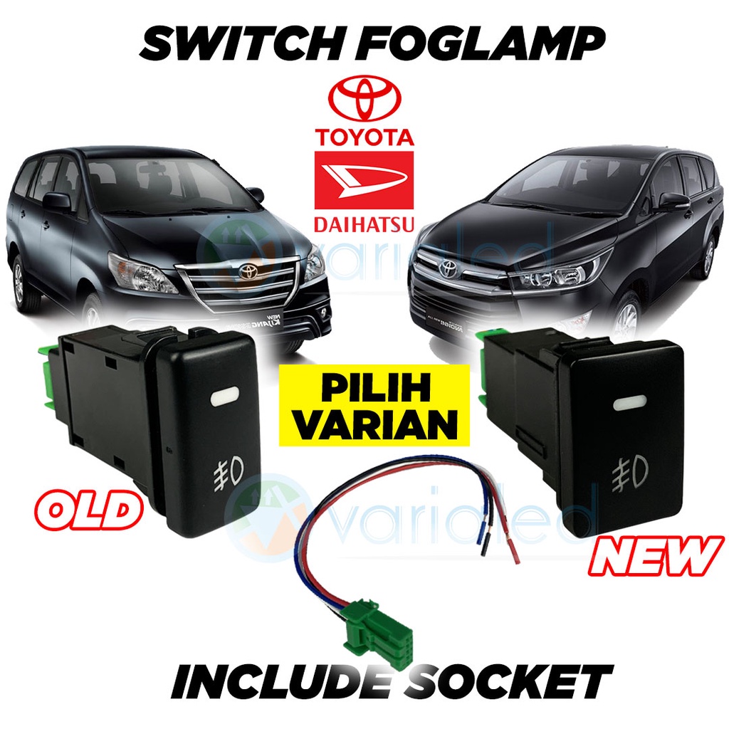Saklar Switch Foglamp DRL Foglight fog light Fog lamp Toyota Kabel Soket Push Pull Mobil Universal P