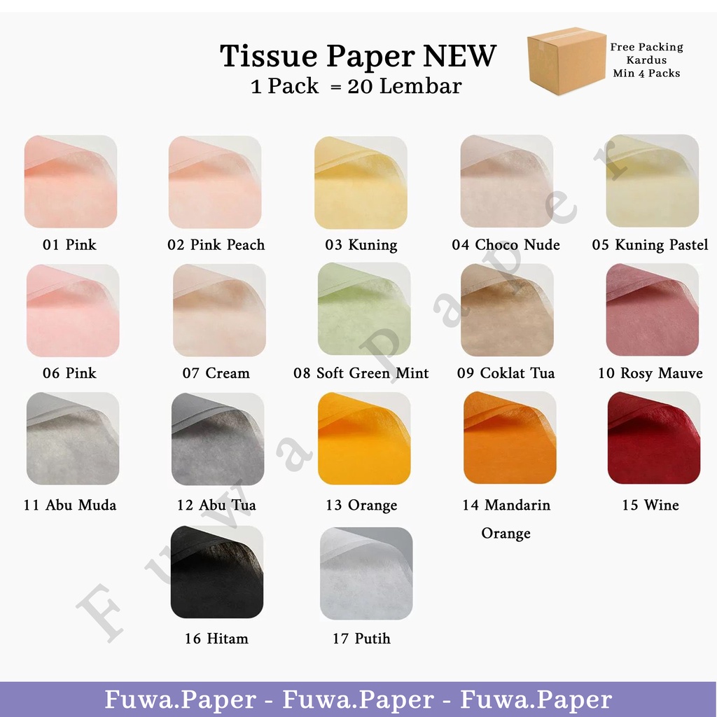 

Tissue Paper NEW Flower Wrapping Paper Waterproof (1 Pack = 20 Lembar) - Korean Wrapping Kertas Buket Bunga Perlengkapan Florist Cellophane FUWA PAPER WRAPPING