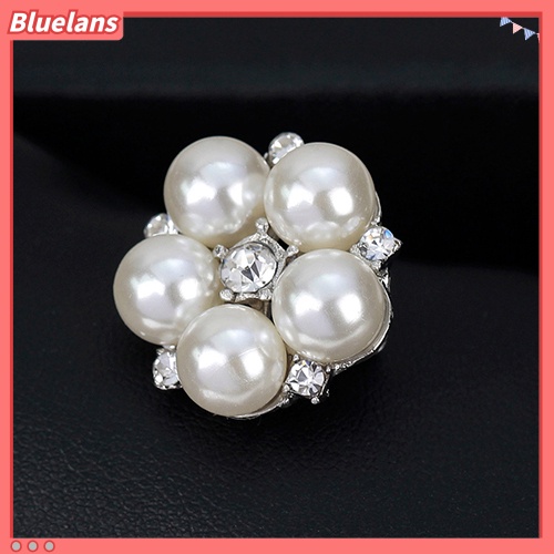 Bluelans Fashion Rhinestone Flower Brooch Pin Imitation Pearl Wedding Jewelry Accessory