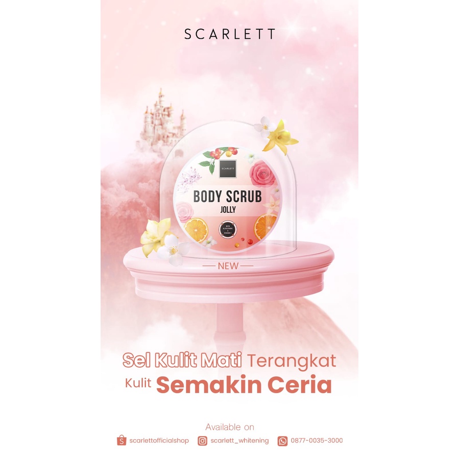 FAMESHOP - SCARLETT WHITENING BODY SCRUB / Lulur Badan / Romansa, Pomegranate &amp; Coffee