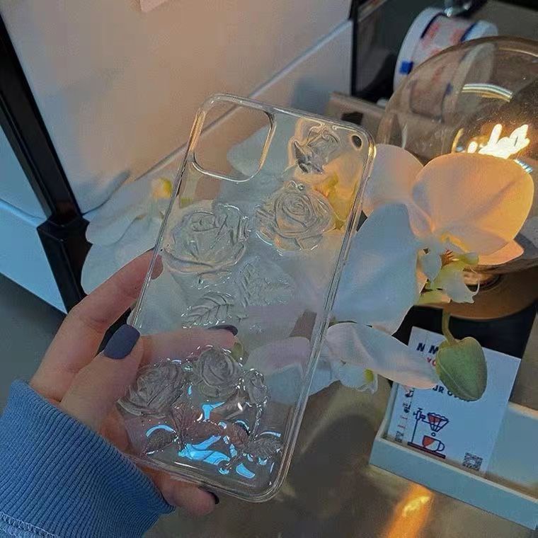 IPHONE Lucu 3D Busur Mutiara Kupu-Kupu Bening Casing Ponsel Untuk Iphone14 13 12 11 Pro Max XS Max XR X7 8plus Lensa Glitter Dilindungi Lembut Shockproof Cover