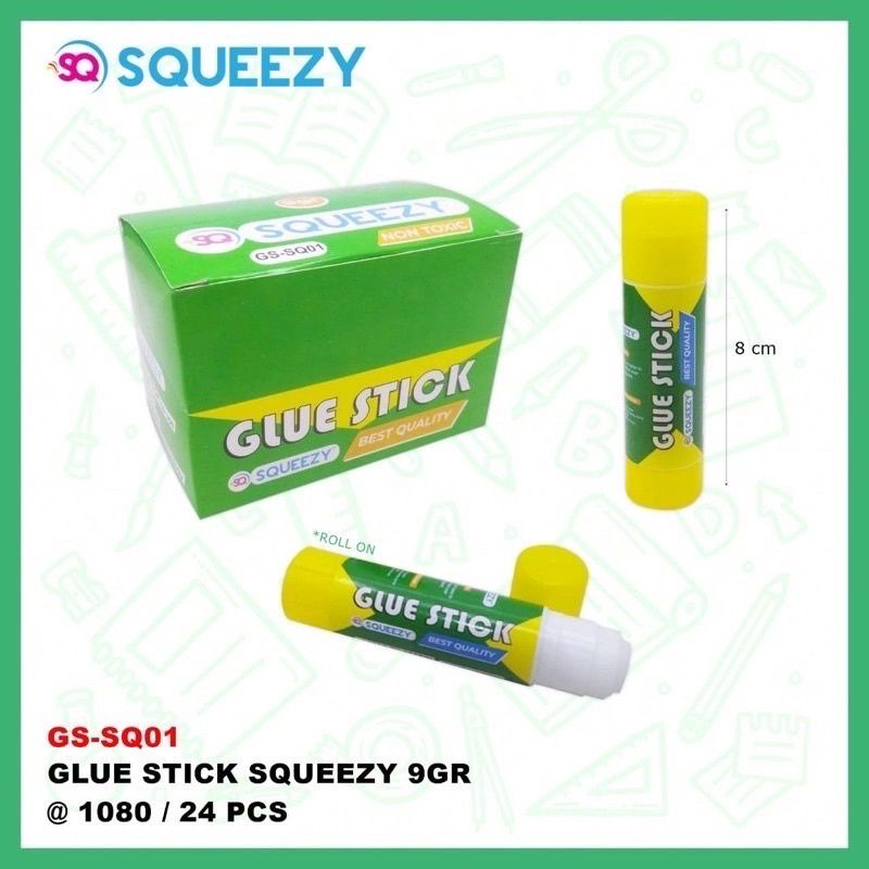 [Barca] SQUEEZY GLUE STICK GS-SQ01 LEM KERTAS BATANG / GLUE STIK 9 gram NON TOXIC