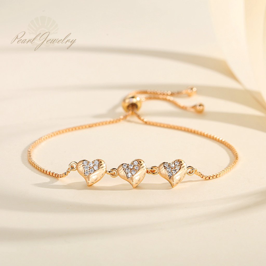 Y651 [COD✔] Gelang Hati To Hati Gelang Rantai Dipersonalisasi Aksesori Berlian Aksesoris Wanita