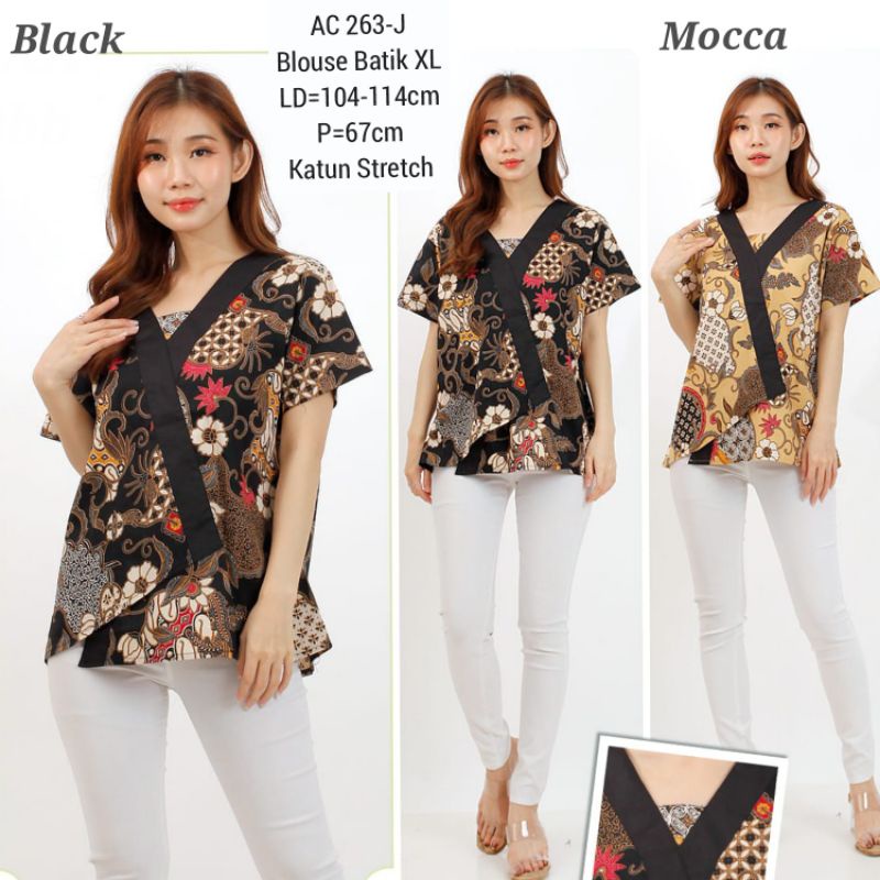 BIGSIZE BLOUSE BATIK KAMILA MODERN XL ATASAN CEWEK CANTIK GAYA ETNIK 263 BAJU FASHION WANITA MURAH ASLI BAGUS