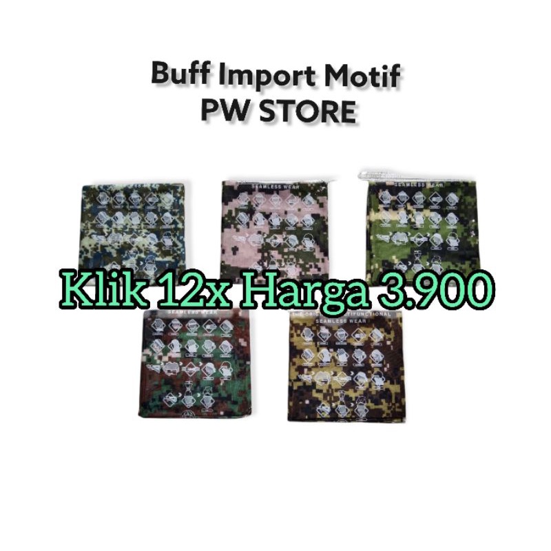 [GROSIR] Masker Buff / Baff / Bandana Makser Motor Multifungsi Hitam Dan Motif Termurah [BUFF IMPORT ECER]