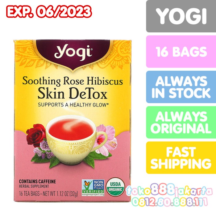 

ORIGINAL MURAH YOGI TEA SOOTHING ROSE HIBISCUS SKIN DETOX CAFFEINE FREE TEH HERBAL