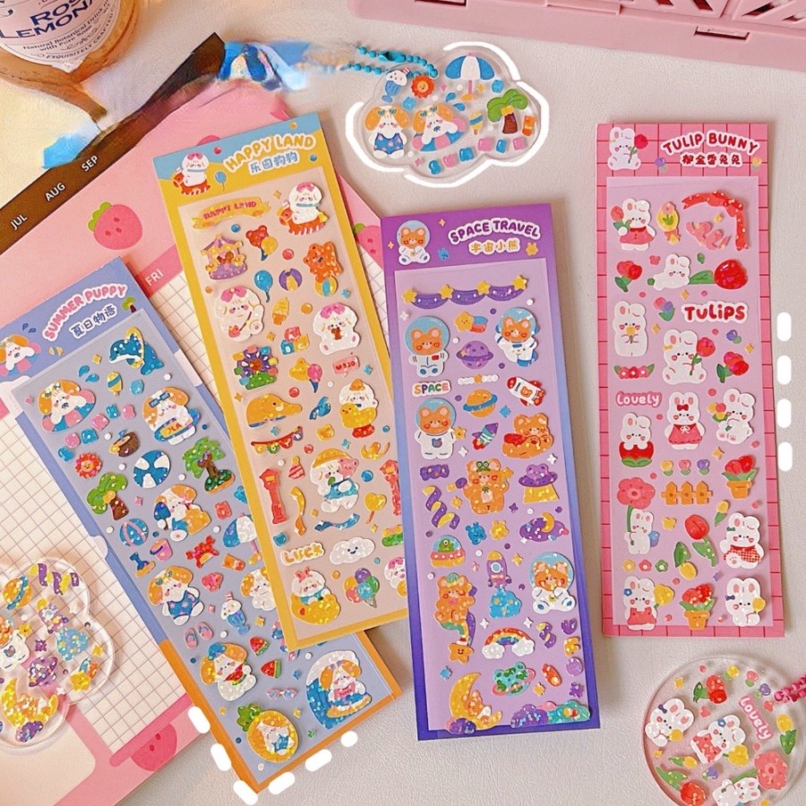 

Sticker Lucu Animals Puppy Cat Sticker Deco Journal Bear Cute Stickers