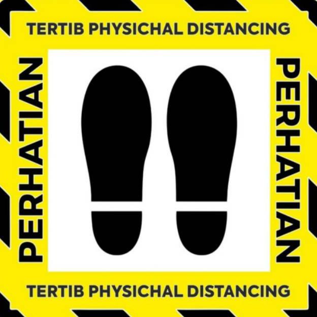 

PRODUK- STICKER LANTAI SOCIAL DISTANCING UKURAN 30CM .