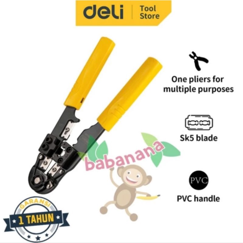 Deli DL381008 tang crimping LAN RJ45 RJ11 krimping pliers hand tools