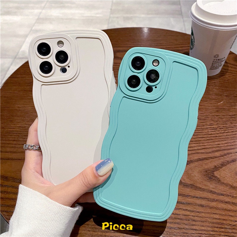 Samsung A14 A04 A04E A03s A04s A13 A53 A23 A52 A32 A02s A12 A50 A03 A22 A50s A52s A31 A51 A20s A21s A33 A20 A11 A30s A30 Simple Warna Permen Padat Shockproof Wave Edge Soft Cover