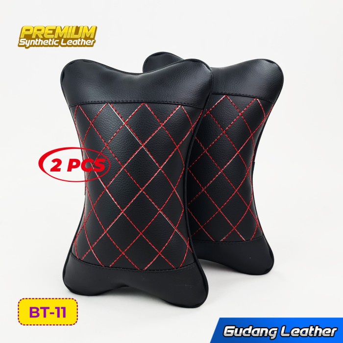 Bantal Mobil Bantal Mobil Kulit Sintetis (Hitam Wajik)