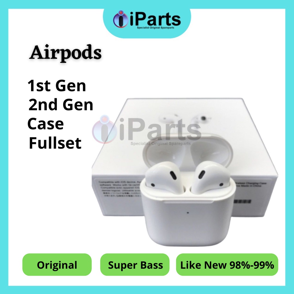 Airpods  Gen 1 Gen 2 Pro Kanan Kiri Case Fullset Second Original Earphone Headset Pendengar Musik