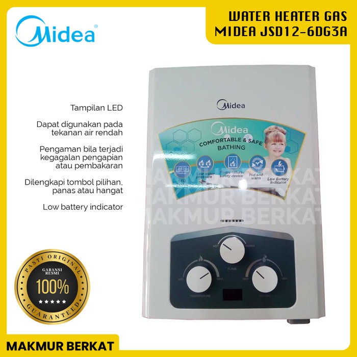 Water Heater Water Heater Gas Midea Jsd12-6Dg3A
