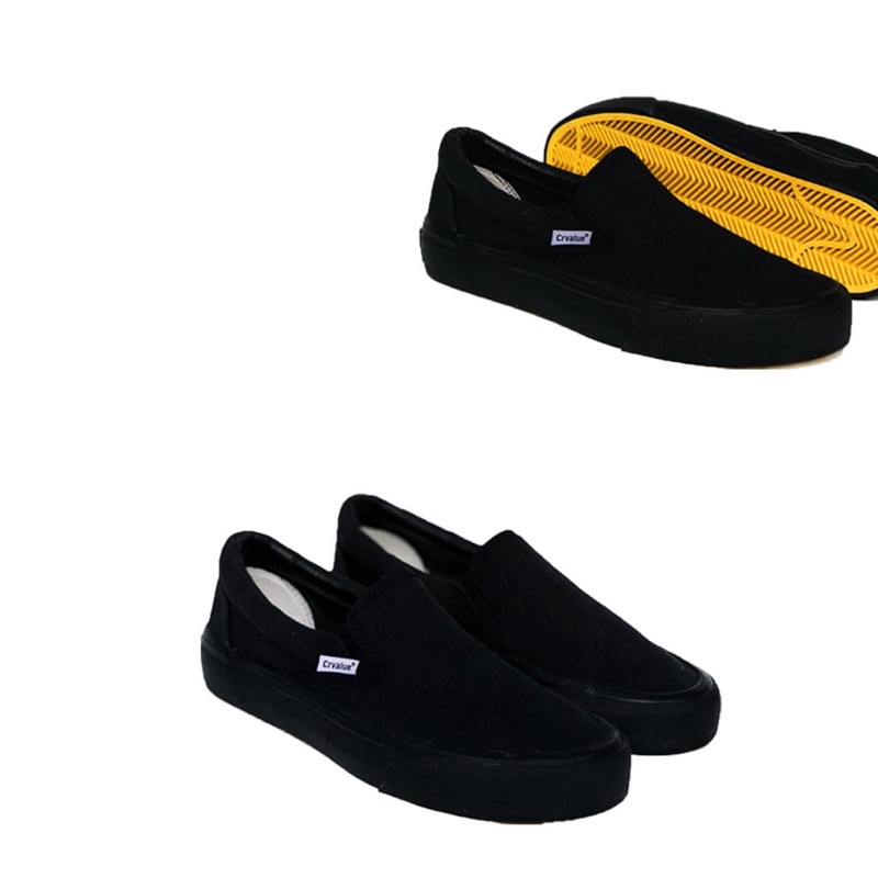 Sepatu Slip On CorvalueFootwear Rochester mono full black