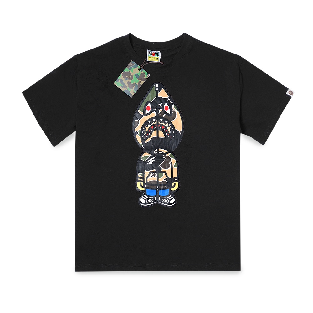 A Bathing Ape Camo Shark T-Shirt Black