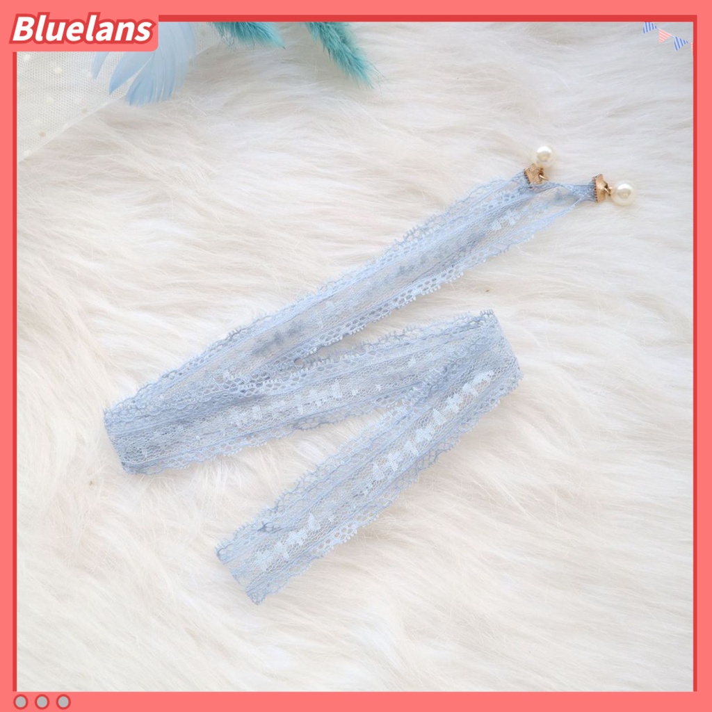 Bluelans Female Fashionable Necklace Fairy Lace Faux Pearl Choker Clavicle Chain Jewelry