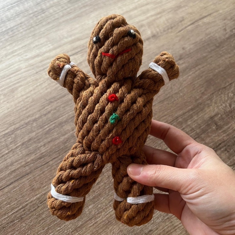 Chewing rope for teething and clean teeth Ginger bread