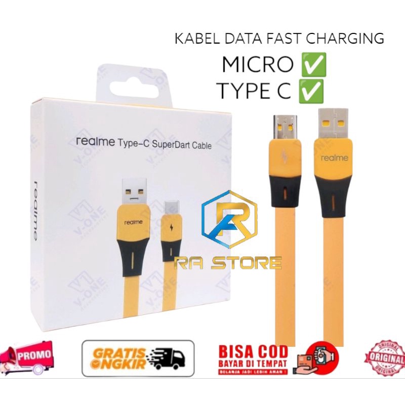 Kabel data Charger Realme Fast Charging RMP2001 | Cabel Cable Data Carger Casan Cas Micro Type C