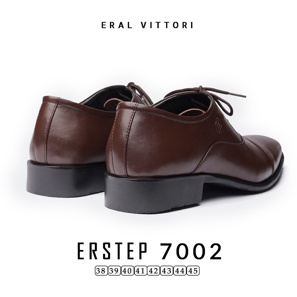 Eral Vittori - Erstep 7002 Sepatu Pria Kulit  Pantofel Formal Kerja Kantor Coklat