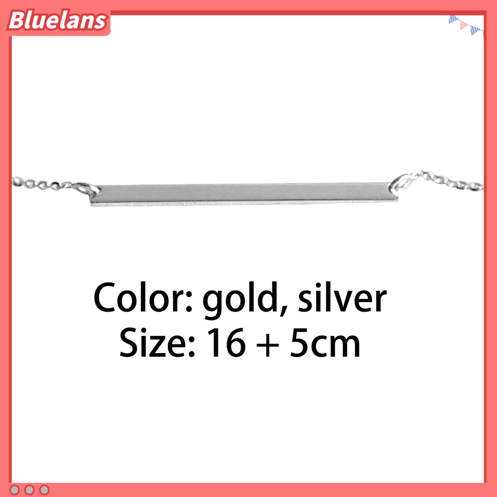 Bluelans Bracelet Simple Fadeless Alloy Slim Bar Shape Women Bangle Chain