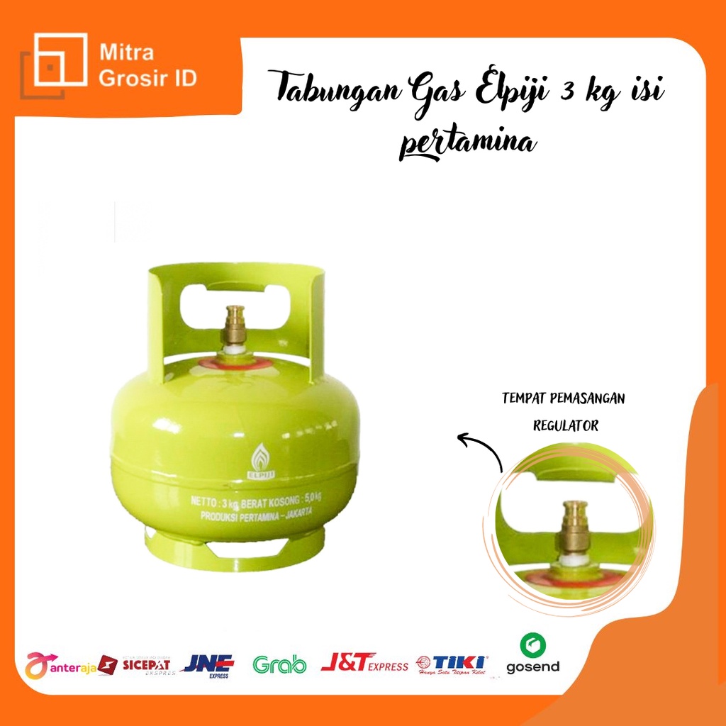 Tabung Gas ELPIJI 3KG+Isi Full PERTAMINA ( Khusus Pengiriman Instant)