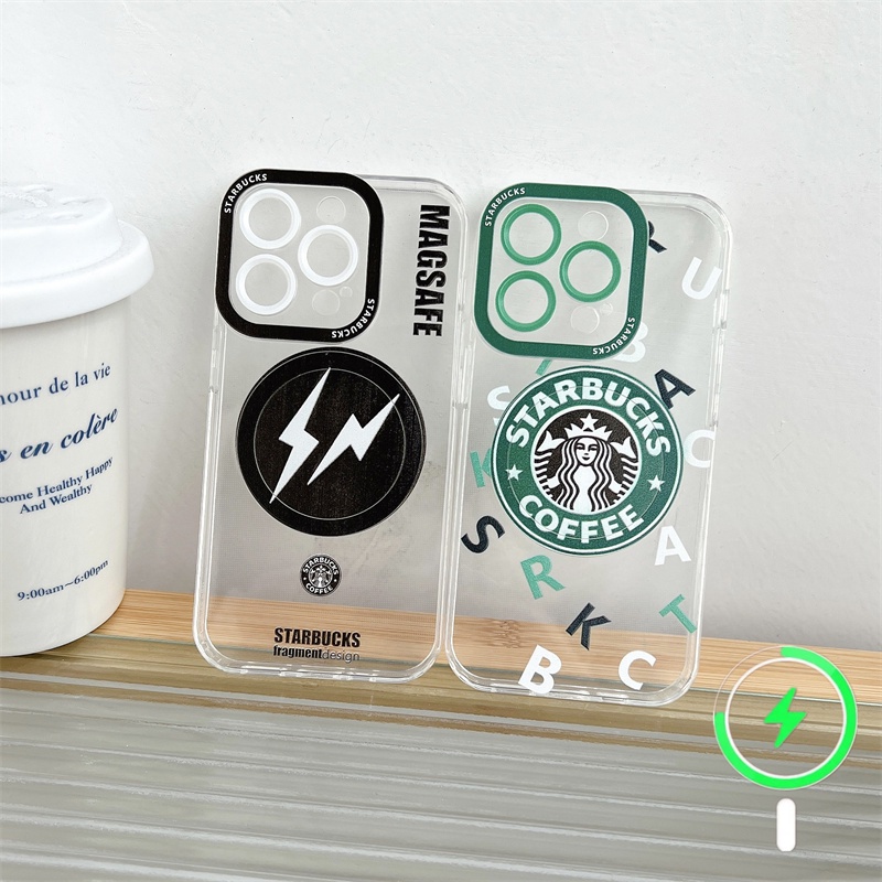 Case Magnet Transparan Desain Kopi Untuk iphone 14 pro max 14 plus 13 pro max 12 11 pro max