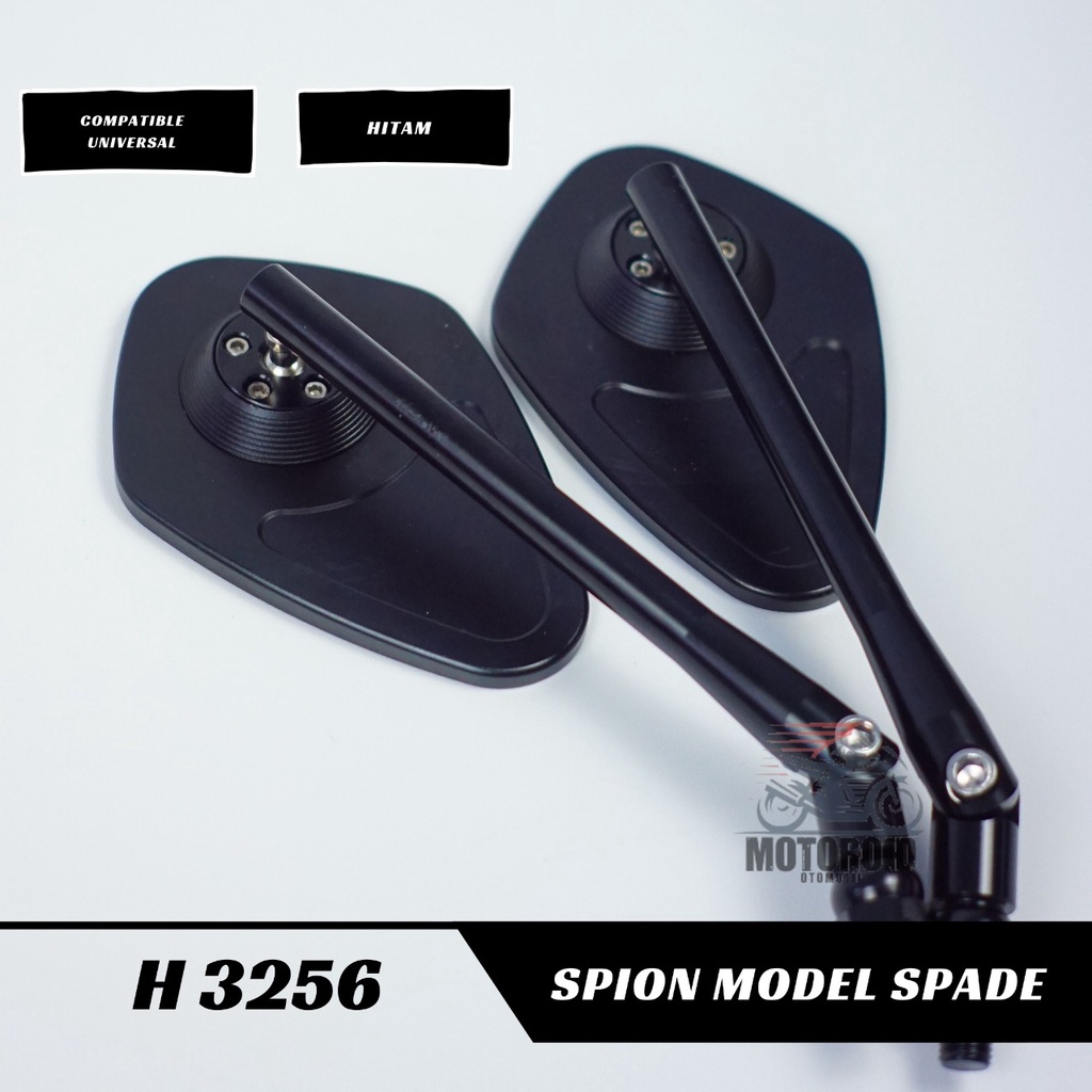 KACA SPION MOTOR MODEL DAUN FULL CNC ALUMINIUM REAR MIRROR SPADE MODEL SEPION DAUN UNIVERSAL