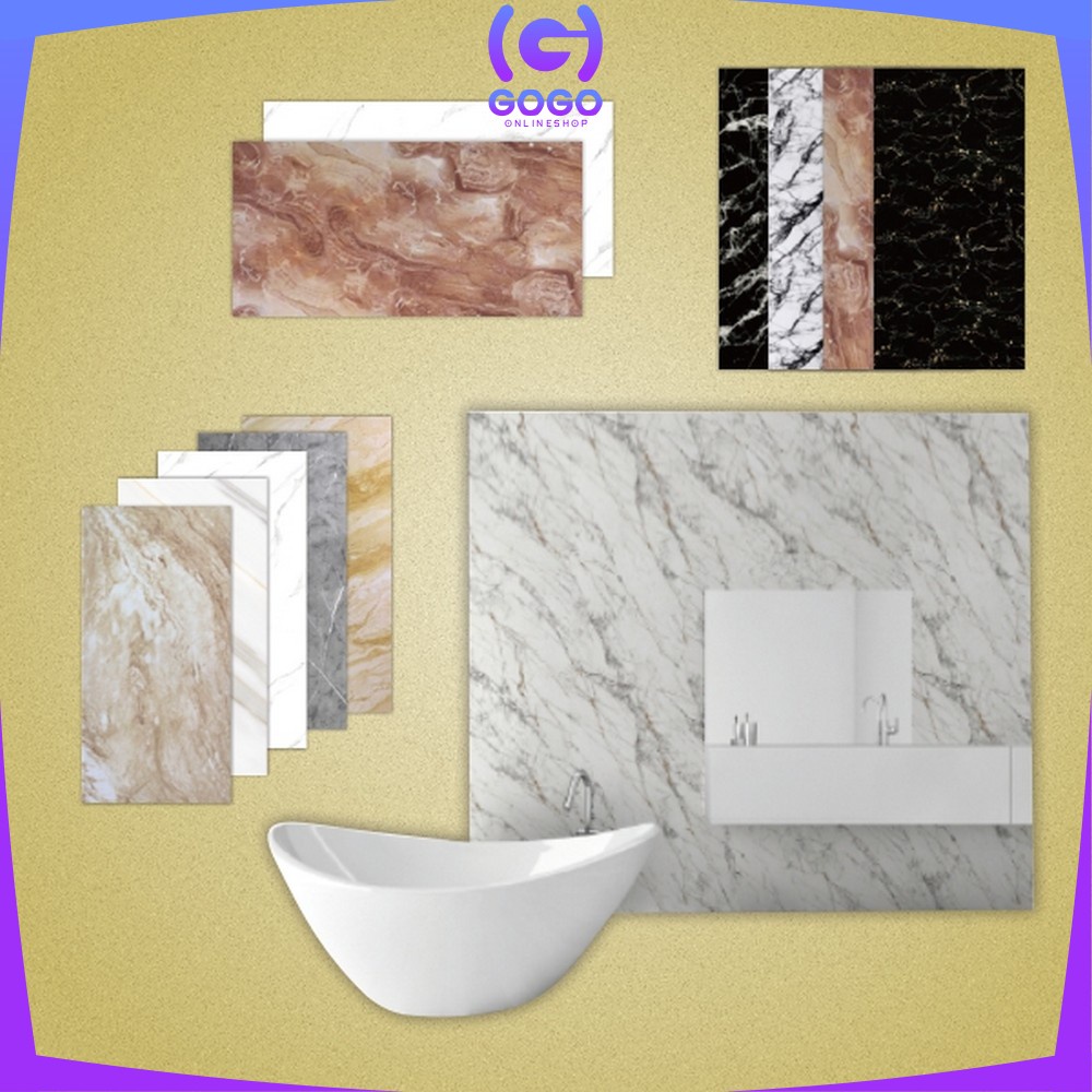 GOGO-C427 Stiker Lantai Vynil Marble  (30 x 30 cm) &amp; (30 x 60 cm) / Vinil Lantai Marbel Granit / STiker Lemari Cabinet Marbel