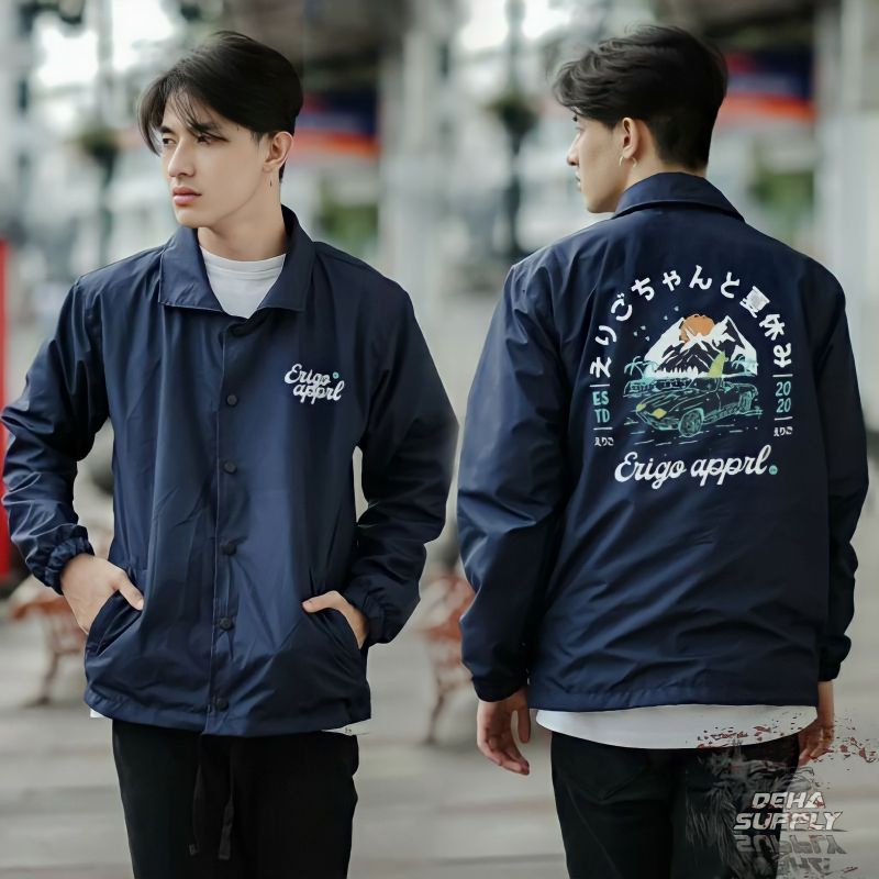 Jaket Coach Pria Parasut Kerah Japan Full Print Distro Asthetic Anime Anti Air Windbreaker Sunmori C