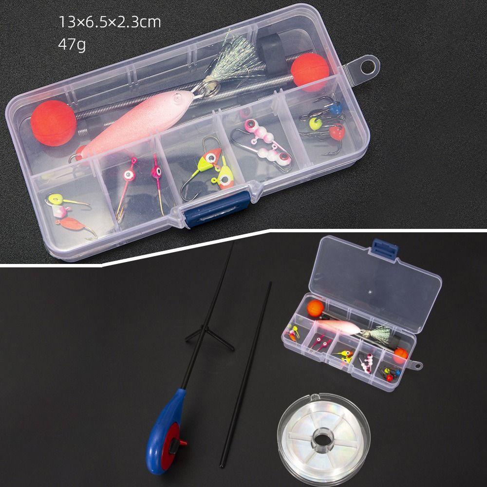 Preva Winter Ice Fishing Lure set diamond Artificial Balancer Walleye Lead Hard Hook