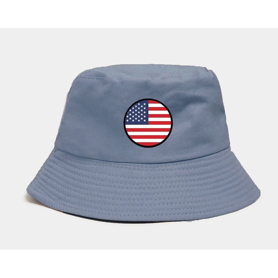 Topi Bucket Premium CAMOE United States Flag Bendera USA Amerika