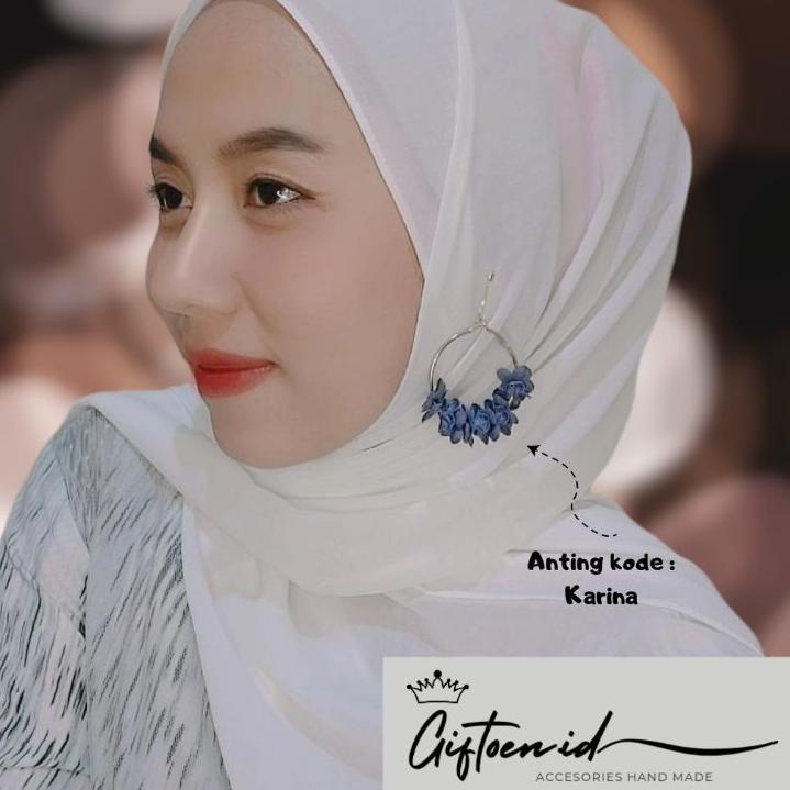 Termurah Anting Hijab bulat | Anting Fashion Hijab kode Karina