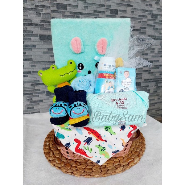 Hampers Bayi Newborn Parcel Keranjang || Kado Kelahiran Bayi Unisex Bayi Perempuan dan Bayi Laki-laki || Parcel Bayi Keranjang Plastik Murah