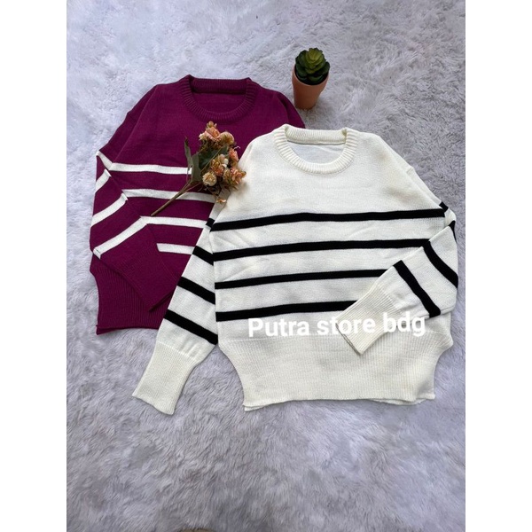 HARUMI KNIT STRIPE SWEATER