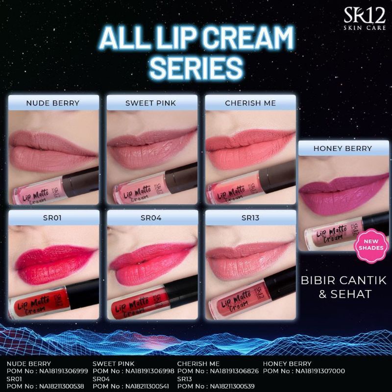 Jual Lip Cream Series Sr12 Lip Cream Pelembab Bibir Lipstik Tahan Lama Lip Matte Shopee 3375