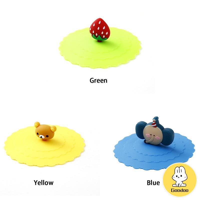 Tutup cangkir silikon Karakter Tutupan kebocoran keramik teh keramik cangkir air cangkir tutup mangkuk tertutup -Doo